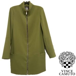 Vince Camuto Zip Front Funnel Neck 3/4 Length Jacket in Pistachio Green Size L